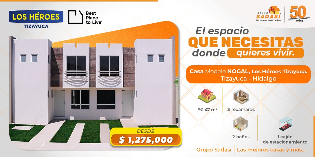 ¿Tienes familia, necesitas un cuarto para tu emprendimiento o solo quieres más espacio? Tu mejor opción está en #LosHéroesTizayuca, #Hidalgo. 🏠
Disfruta de 3 habitaciones con el #ModeloNogal y diferentes amenidades que te ofrece nuestro desarrollo. ¡Agenda tu cita! 📲