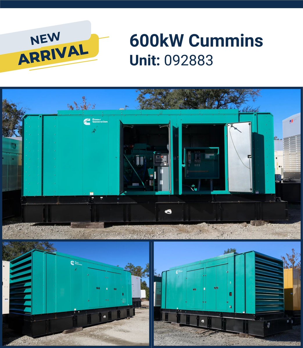 Generatr_Source's tweet image. New arrivals are in. Perfect timing for Section 179. All inspected, load bank tested, and ready to ship. Take advantage of Section 179 before year end and secure reliable standby power.

📞 877-866-6895
🔗 Browse new arrivals: loom.ly/oANFZdU