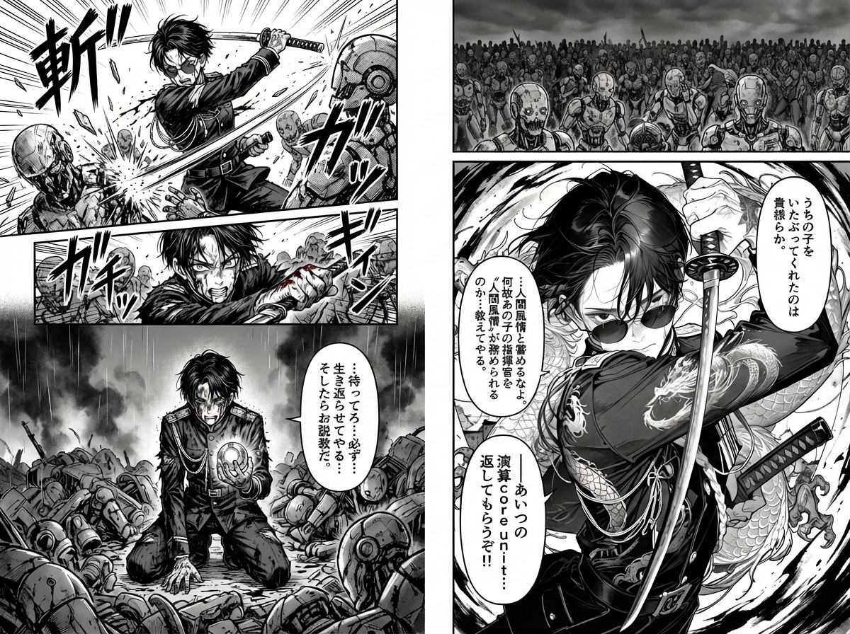 angelvoice1978's tweet image. REVENAULT-004 “REACTOR”-prototype：破棄決定

演算core unit回収計画/commander：Success
最終改修案・予算稟議/Headquarters：approval

REVENAULT-004 “REACTOR”
➤To be continued

#AIart #AImanga #Renka
x.com/angelvoice1978…