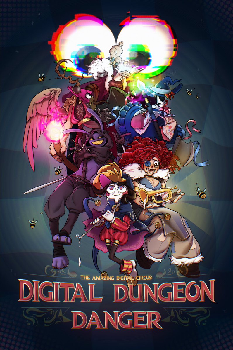 jbvrat's tweet image. hi so… i really liked the D&amp;amp;D stream, so i made this poster🌟!! :] 

(it took FOREVER to finish, but i hope it’s worth it)
#TheAmazingDigitalCircus #TADC #tadcfanart