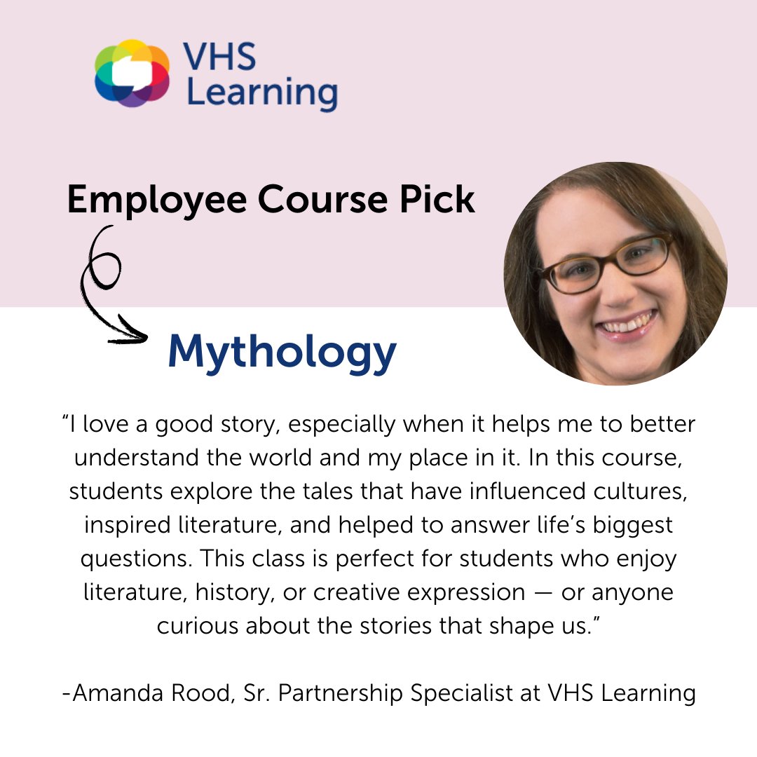 VHSLearning's tweet image. 📣 This is Amanda Rood’s course pick, Sr. Partnership Specialist at VHS Learning, and why she loves it! 💬❤️At VHS Learning, we’re all about offering students a wide range of online courses to help them succeed✨📚

tinyurl.com/bdcpt62s

#StudentSuccess #OnlineLearning #Course