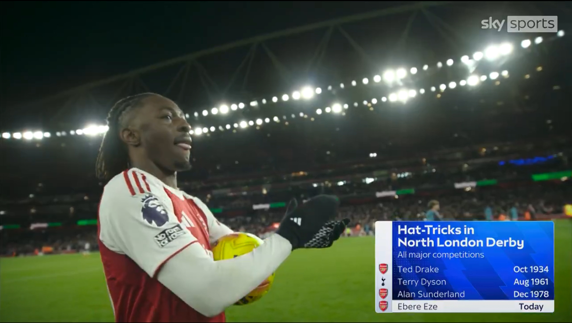StatsPerform's tweet image. This weekend’s North London Derby showed how quickly two well-timed insights can become 𝑡ℎ𝑒 story.

Minutes after Eberechi Eze&apos;s third goal, our Data Insights team surfaced two major historical milestones through 𝙾𝚙𝚝𝚊 𝙻𝚒𝚟𝚎 – the first North London Derby hat-trick in 47…