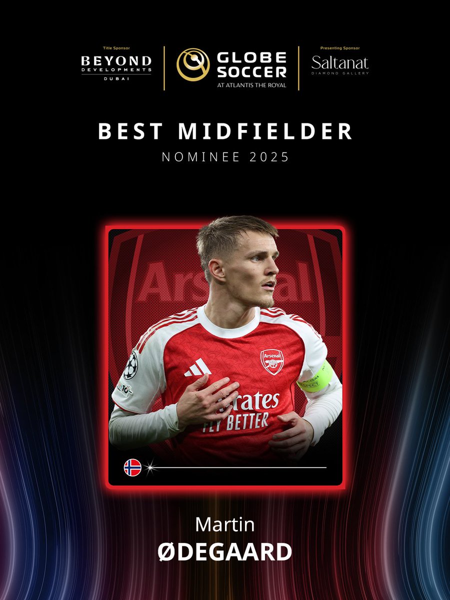 Globe_Soccer's tweet image. Martin Ødegaard for Best Midfielder? 🏆 Your vote decides — VOTE NOW! 🗣️ vote.globesoccer.com/vote/best-midf…

#Odegaard #BEYONDDevelopments #Beyond #SaltanatDiamondJewellery #globesoccer