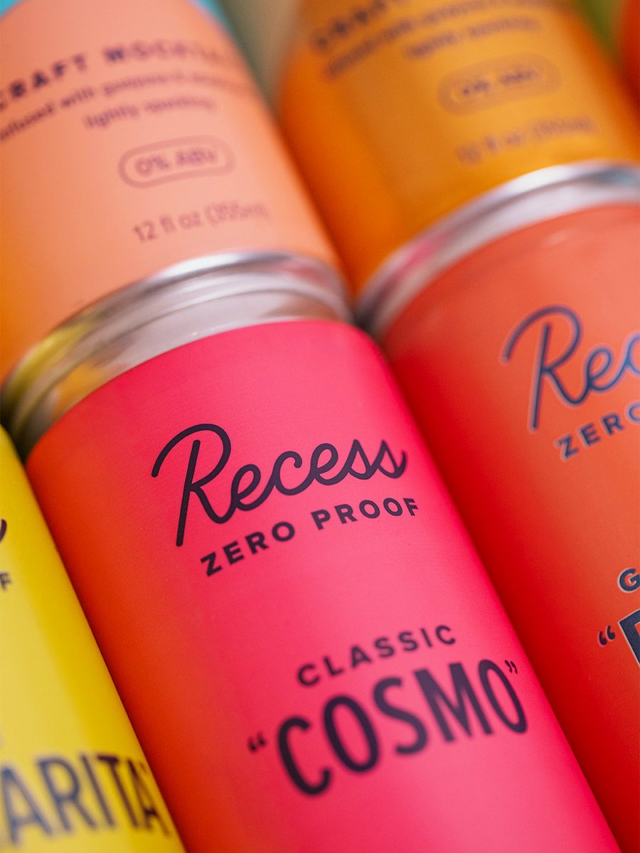 PENTAWARDS's tweet image. Recess mocktails&apos; #packagingdesign uses bold, playful colour blocking to distinguish each flavor, with minimalist typography and soft matte finish giving it a modern, refreshing feel. #DailyDesignInspiration