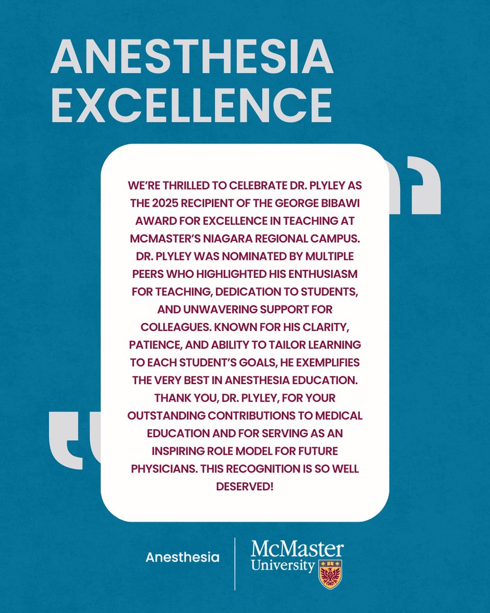 McMaster Anesthesia tweet media