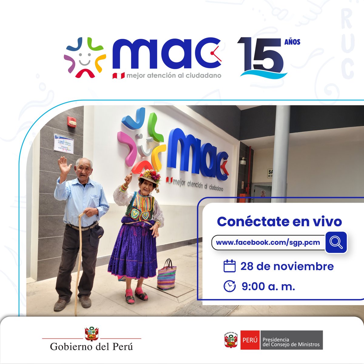 #AGENDA
✨ La Plataforma MAC cumple 15 años acercando los servicios del Estado a la ciudadanía, y queremos invitarte a ser parte de esta fecha especial.
