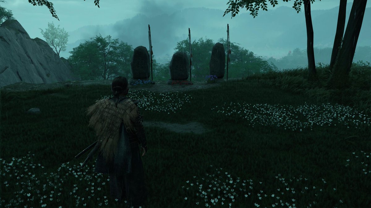 LuisFansitodeOp's tweet image. Referencia bastante genial en Ghost of Yotei al cómic de The Last Ronin 
Hay una misión de cazarrecompensas sobre el único sobreviviente de 4 hermanos y sus tumbas tienen flores azules,púrpura y rojas (Leo,Rafa,Donnie)
Al final Atsu cava una última tumba con flores color naranja