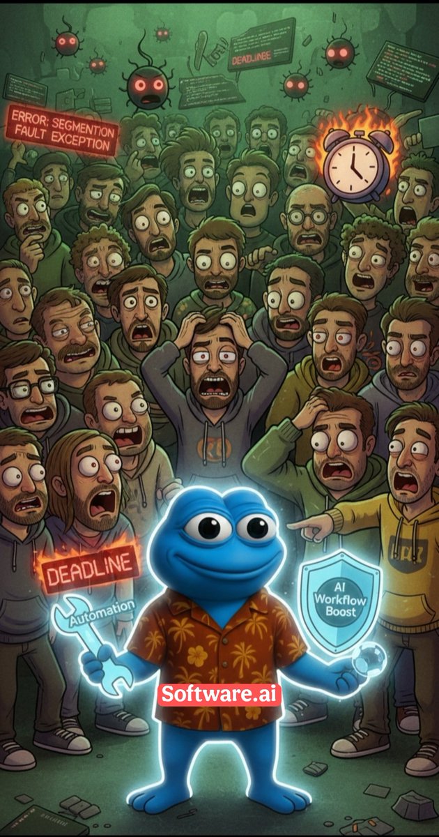 HieuNgo2507's tweet image. Chaos in the dev room. Bugs flying, deadlines burning, everyone panicking…
And then Software.ai walks in like:
“Relax. I’ll automate that.” ⚡️
From meltdown to smooth workflow in seconds.
This is exactly why every team needs AI on their side.
@domaprotocol
