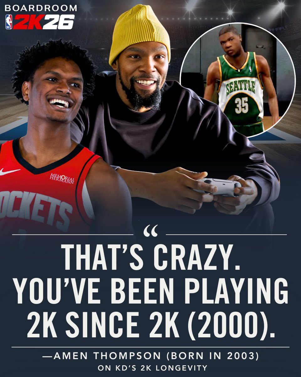 boardroom's tweet photo. KD’s been in this game a long time and his 22-year-old teammate wasn’t shy about letting him hear it. 😂🎮 https://t.co/zfpF1fFgHy