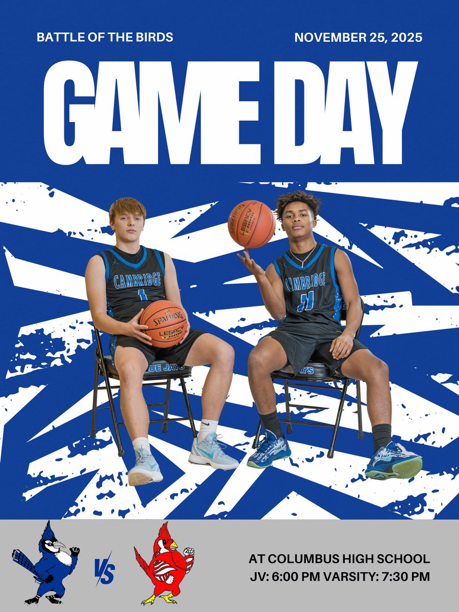 Gameday🏀❕ 
📍Columbus High School
⏳JV 6:00 pm Varsity 7:30 pm
📺 fan.hudl.com/usa/wi/columbu…