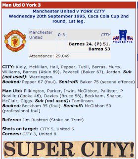 ❌ Incorrect. 

York City won 3-0 at Old Trafford with 10 men in 1995. 

#YCFC