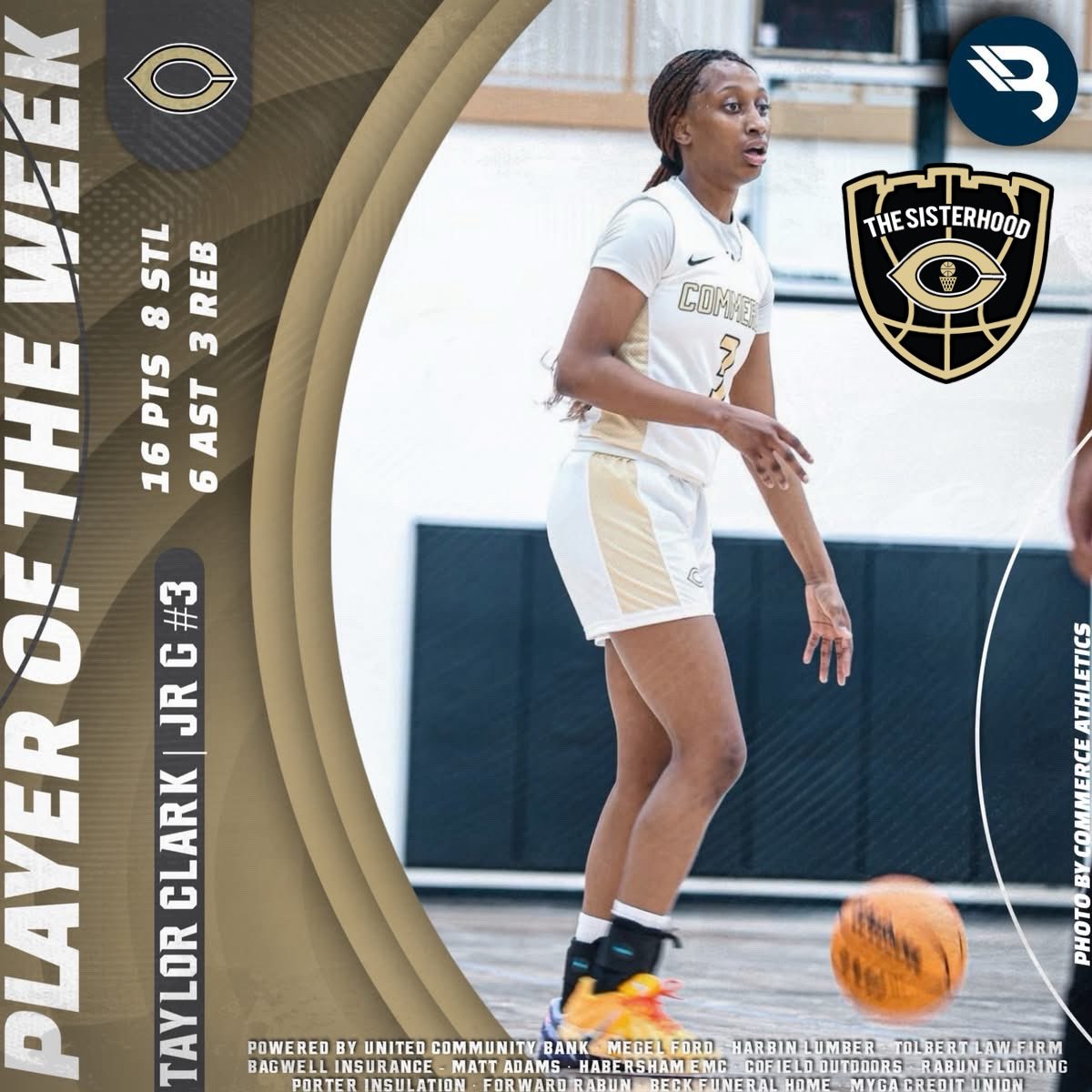 Congratulations to <a href="/taylorclark_5/">Taylor Clark</a> for being the @blitzsportsga pick of the week.  Thanks to Blitz for covering sports in this area. 🏀💛🖤💯🐅