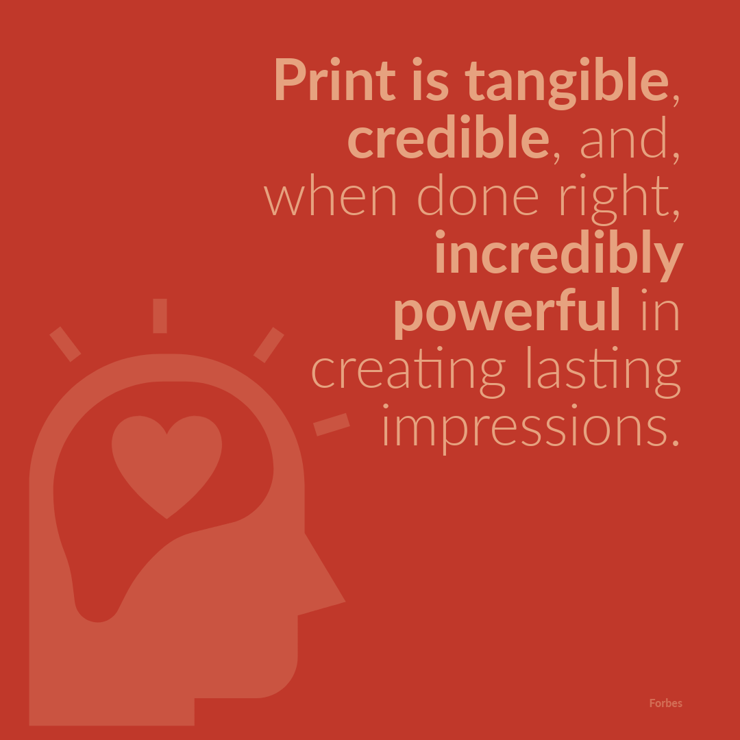Your brand deserves more than a fleeting scroll. Print is tangible, credible, and—done right—leaves an impression that lasts. Let's make your brand unforgettable. #PrintMarketing #BrandImpact #CreateLastingImpressions