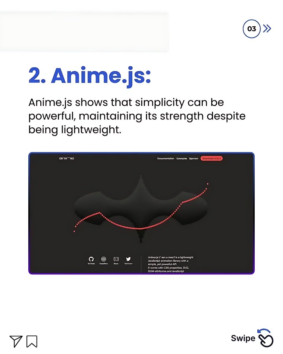 11xcoder's tweet image. Transform your static websites into dynamic, stunning experiences. Animation is the key to creating engaging user interfaces, and with the right JavaScript tools, the possibilities are limitless!

#WebAnimation #JavaScriptLibraries #FrontendDevelopment