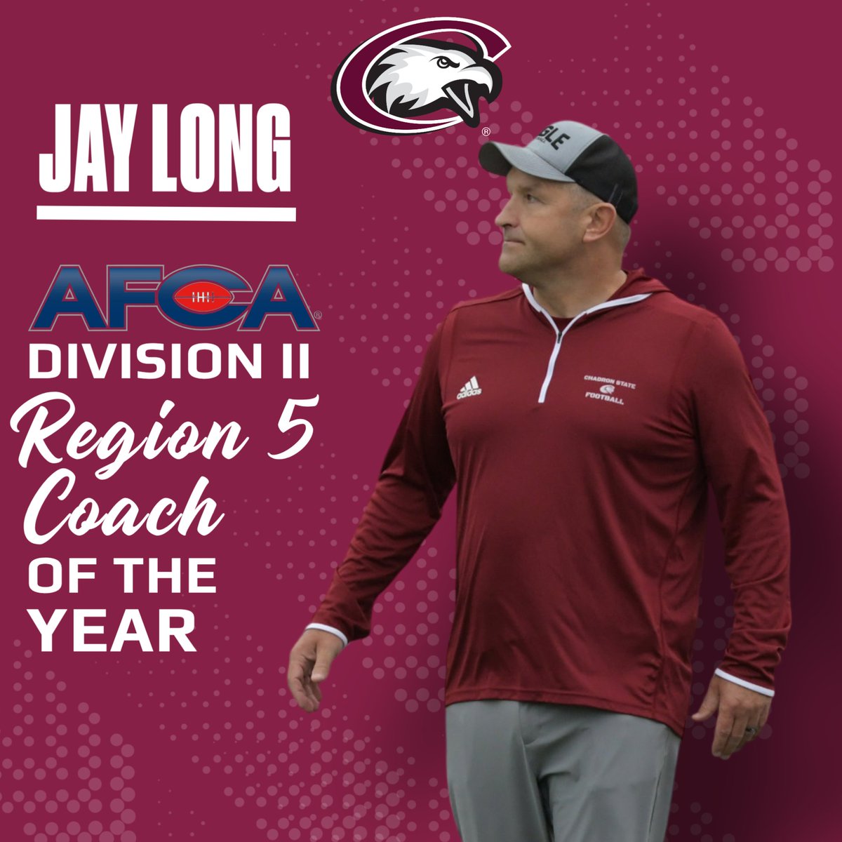csceagles's tweet image. More honors for Coach! 

Jay Long has been named by his peers as one of only five American Football Coaches Association Regional Coaches of the Year in Division II!

Congratulations to a true Eagle!