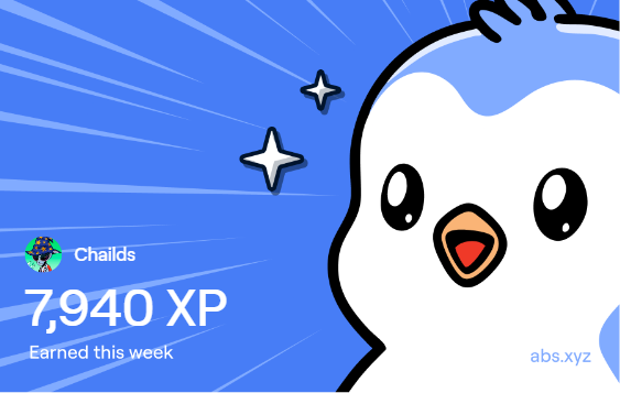 0xChailds's tweet image. I just earned 7,940 XP on @AbstractChain! 🎉