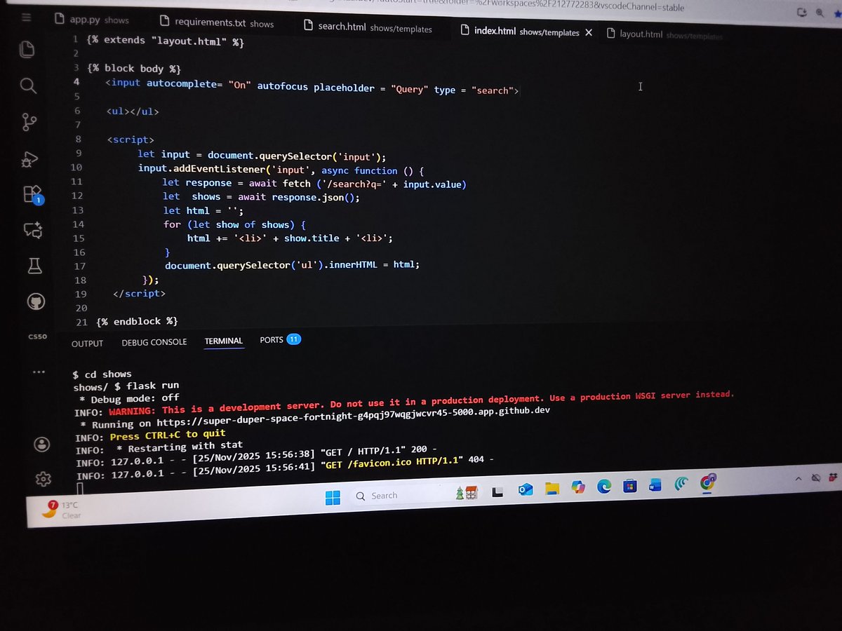 MahekPatel24's tweet image. Day 14 of #365DaysOfCode
Finally back to grind after midsem2!!
Getting hands-on with Flask and backend basics!!