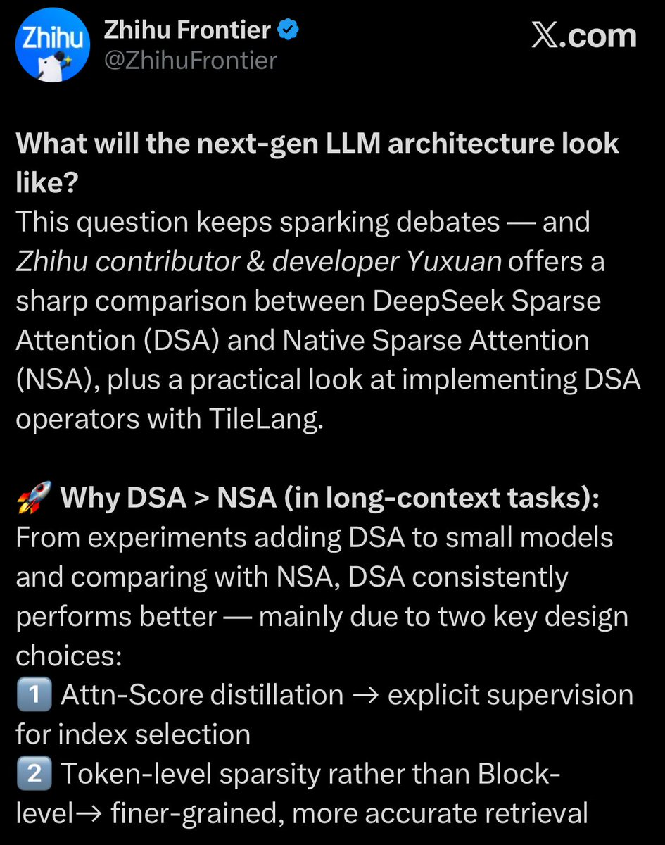 DeepSeek이 NSA와 함께 ACL에서 최우수 논문상을 수상할 만큼 믿을 수 없을 만큼 뛰어난 기반을 갖추고 있었지만, 대규모 결과에는 만족하지 못하고, 전체 주의 모델을 사용할 수 있는 더 나은 아키텍처를 개발