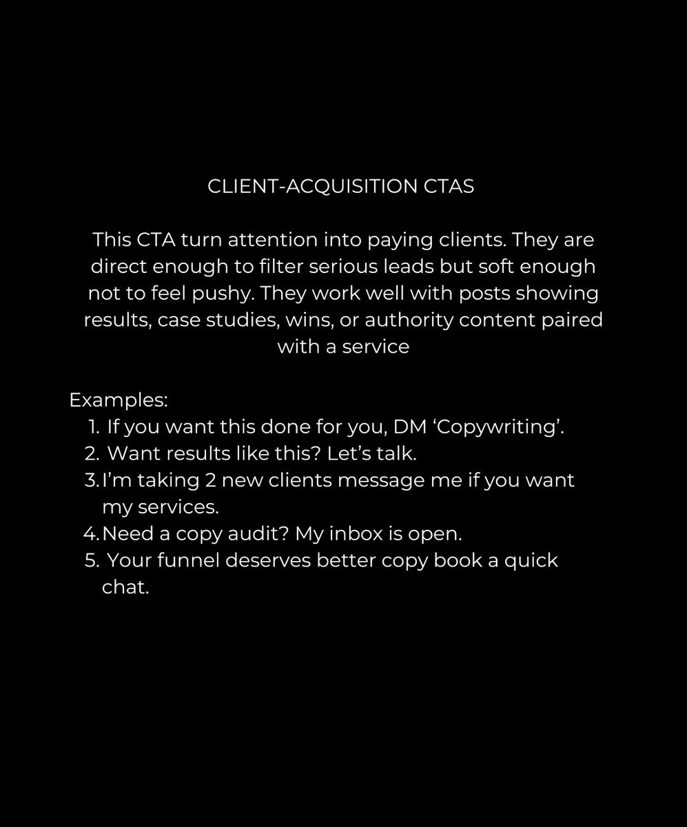 TheEmyChris_'s tweet image. Day 15/16.

Today I focused on CTAs and Conversion!
CTAs drive conversions by turning attention into clicks, leads, or sales. 
I’ll be sharing 4 key CTA categories with examples.

Which one should every copywriter use? 
Comment your best pick👏🏽

#copywriting #100dayschallenge