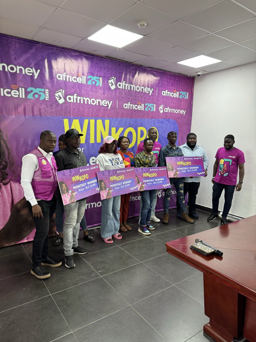 WIN KOPO monthly winners <a href="/AfricellSalone/">Africell Sierra Leone</a> always delivers 
#DINETWORK4U
#SaloneX