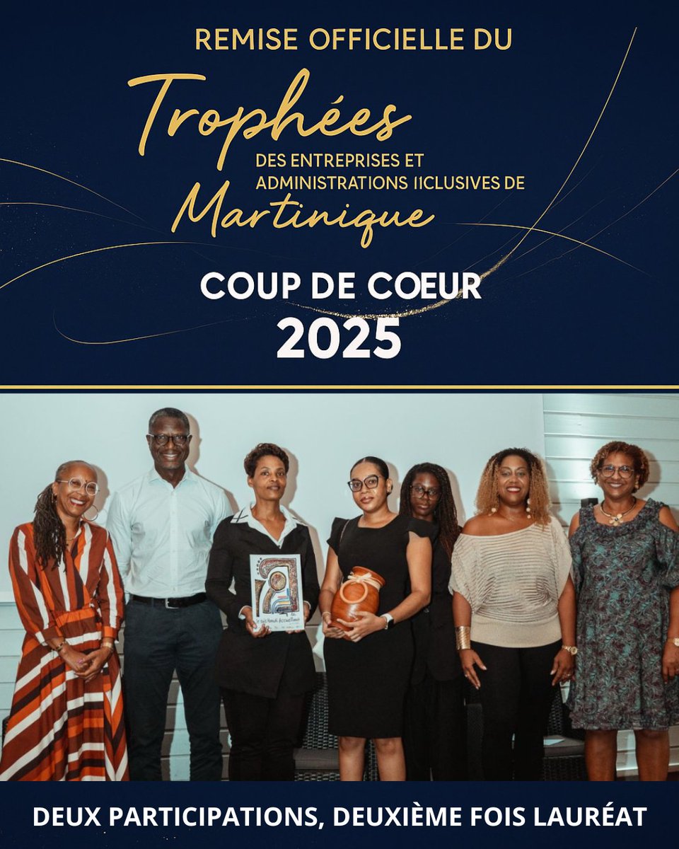🏆 Le CHMD reçoit le « Trophée Coup de Cœur » 2025 des Trophées des entreprises et administrations inclusives de Martinique ! 
Ce prix du public salue notre engagement pour un hôpital attentif au parcours de ses agents, au service des personnes accompagnées et de leurs proches.