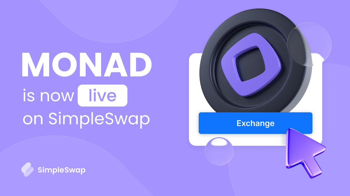 SimpleSwap_io's tweet image. 🔥 $MON is live. Swap it your way.

You get a high-performance L1 built to scale Ethereum’s vision with real numbers behind it:
100B tokens, strong infra, Sunrise backing.
If the team executes, $MON could define the next cycle.

Non-custodial swaps. Full control. Fast execution…