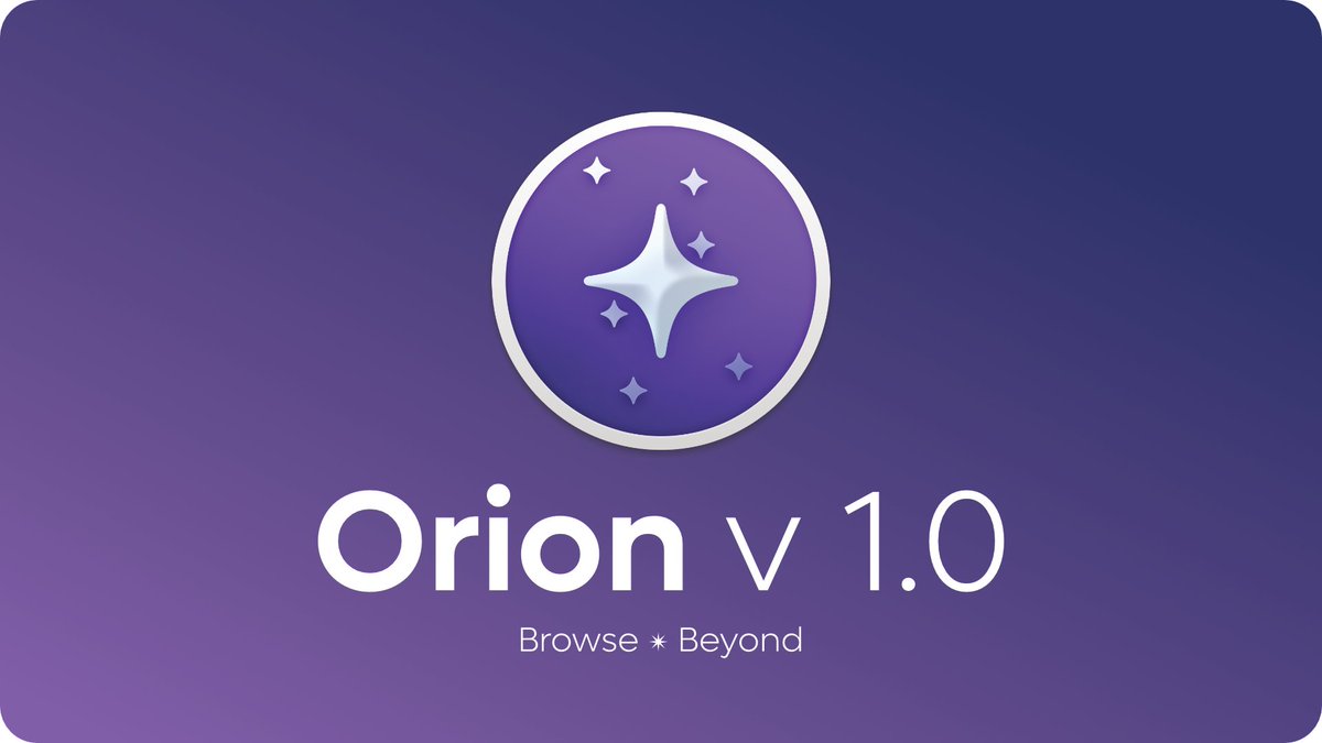 KagiHQ's tweet image. 📢 After six years of relentless development, Orion for MacOS 1.0 is here!

Also: Orion for Linux is currently in Alpha, and Orion for Windows has officially started development with a target launch for late 2026.