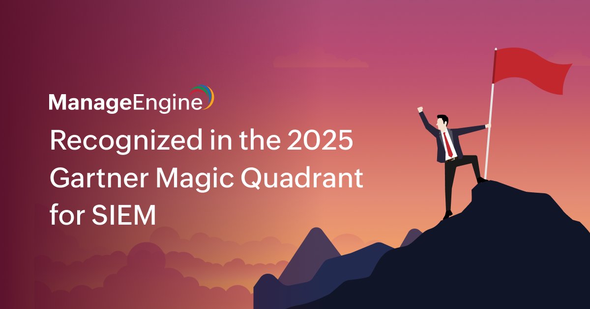 manageengine's tweet image. ManageEngine Log360, recognized in the 2025 Gartner® Magic Quadrant™ for SIEM, delivers scalable log collection, processing, and analytics.  zurl.co/ayeFz