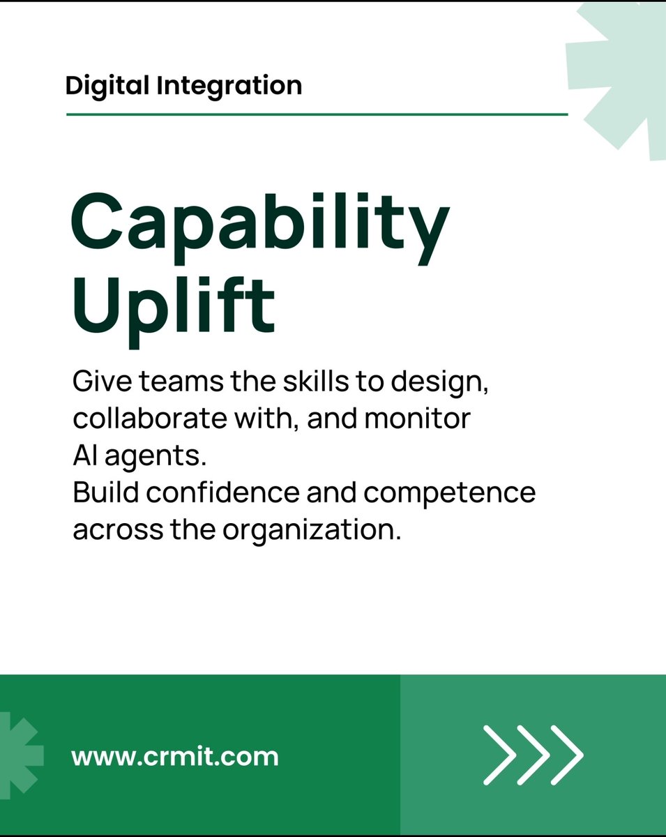 crmitsolutions's tweet image. AI isn’t failing. The operating model is.

To scale AI, you need : -

Federated execution + Central governance + Capability uplift + Resilience.

What’s your governance model ?

#AgenticEnterprise #AI #MuleSoft
