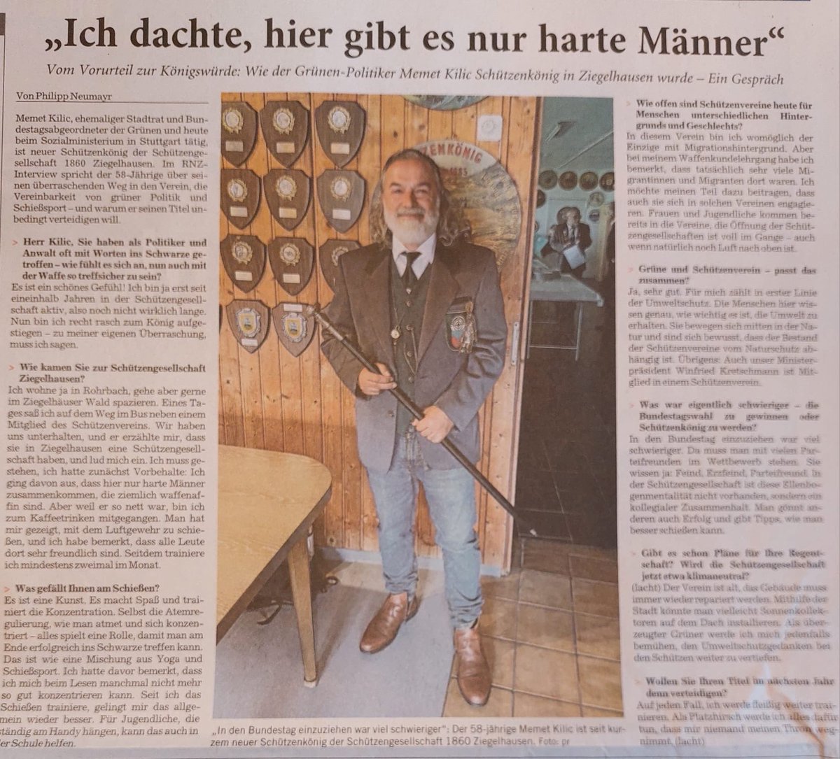 Neuer #schützenkönig <a href="/RNZonline/">Rhein-Neckar-Zeitung</a> #schützenverein 

Yarışmada en iyi atışları yaparak, Heidelberg Atıcılar Kulübü’nün bir yıllığına yeni “Kralı” seçildim 🍀