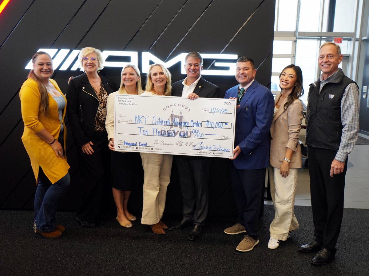 jeffwyler's tweet image. 💙 We’re proud to partner with Concours Devou to donate $10,000 to the NKYCAC, supporting vital healing services for children in our community. @DavidWyler @KevinFrye1 #CommunityDriven #MercedesBenz #NorthernKentucky #MBFM #NKYCAC