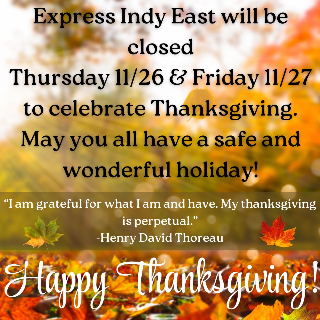 ExpressIndyE's tweet photo. May your holiday be filled with family and friends, and may you all be safe and happy! https://t.co/uLVdjY0tMg