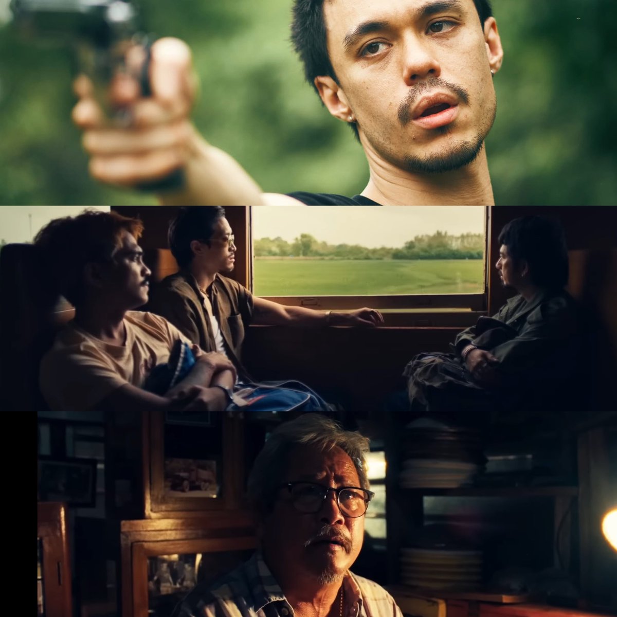 #มือปืน กดดันรุนแรง โหดร้ายตามที่คาด แม้จะไม่ดิ่งลึกเท่าวัยหนุ่ม แต่หนังมีทิศทางที่จะสื่อสารชัดเจน อานก อาตุ๋ยคือความมหัศจรรย์ของเรื่องนี่คือบทบาทที่ดีที่สุดของเบนจามิน อำมหิต สุดมาก มีจุดที่คาดไม่ถึงเยอะ ช่วงยิงไคลแมกซ์ดีมาก สาดกระสุนกันลั่นโรงแบบยาวๆ #movietwit