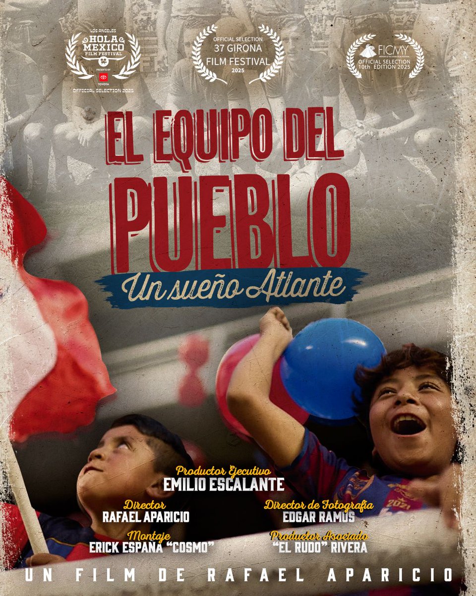 Atlante's tweet photo. La película documental de nuestros #PotrosDeHierro "El Equipo del Pueblo. Un sueño Atlante", del Dir. Rafael Aparicio, se proyectará por 1ra vez en México en el Festival Internacional de Cine de Mérida y Yucatán 2025.
Aquí todos los detalles: https://t.co/iesgr54YSM

#SerAtlante https://t.co/J12RyHGBMV