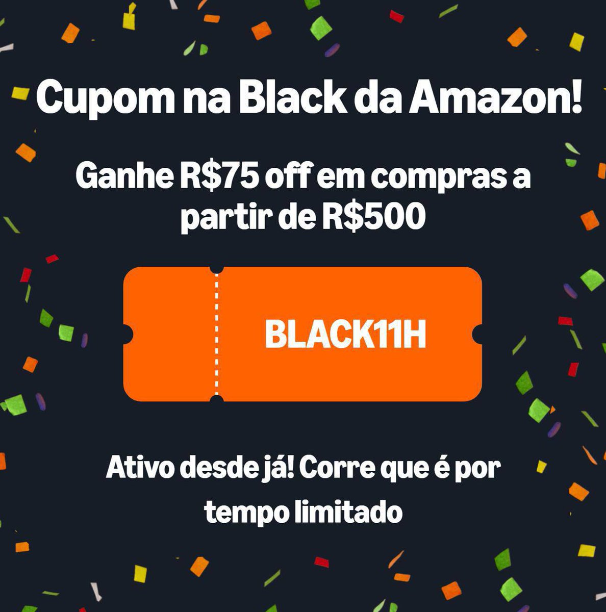 AlertaPromos's tweet image. 🚨 Cupom Amazon 

Ganhe R$75 off em compras a partir de R$500
📌 amzn.to/3XzPJOt
📌 amzn.to/3XzPJOt

🎟️Use o cupom BLACK11H