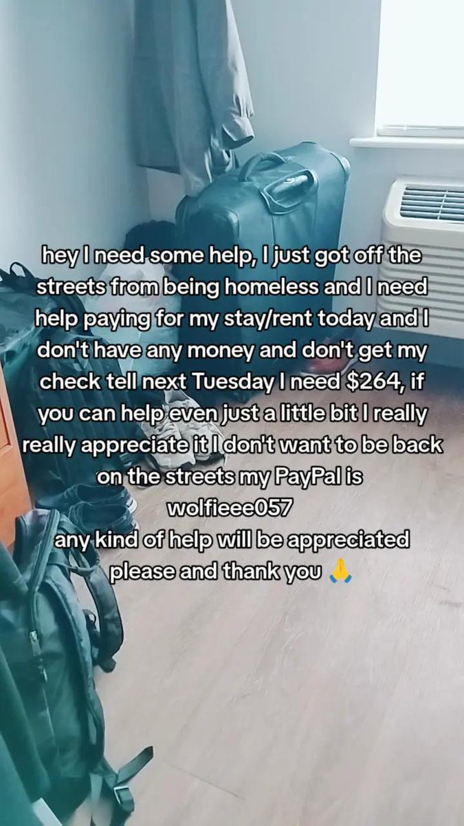 FurryFuk1296's tweet image. I need to pay for my rent/weekly stay where I&apos;m staying and I have no money I don&apos;t get my check from work till next Tuesday and I need to have my stuff payed by at least 6pm or so today I need $260 to cover till next pay paypal.me/wolfieee057
#help #renthelp #Homeless #paypal