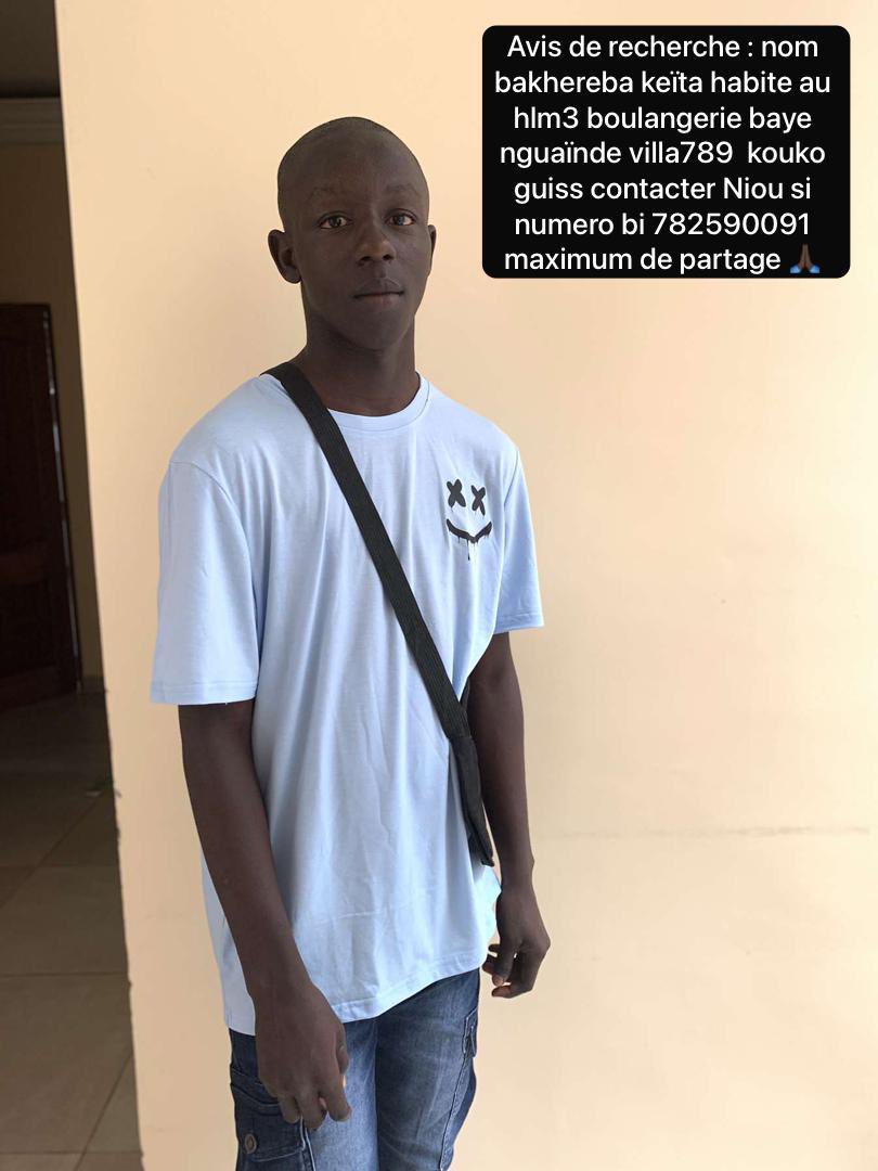 Noo_IDcard's tweet image. ‼️ Perdu depuis hier à 12h et nous n’avons aucune nouvelle de lui.

Il s’appelle Bakhereba Keïta, il habite à HLM 3, près de la boulangerie Baye Nguaïnde, Villa 789.
Il est muet, donc il ne peut pas parler pour demander de l’aide.

Si quelqu’un l’aperçoit, merci de contacter au…