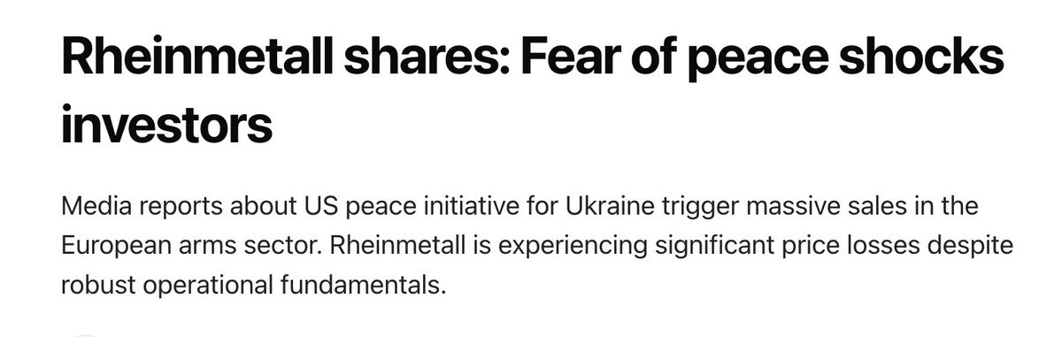 battleforeurope's tweet image. This is a real headline. It tells you everything you need to know about why the war pigs are terrified of peace.