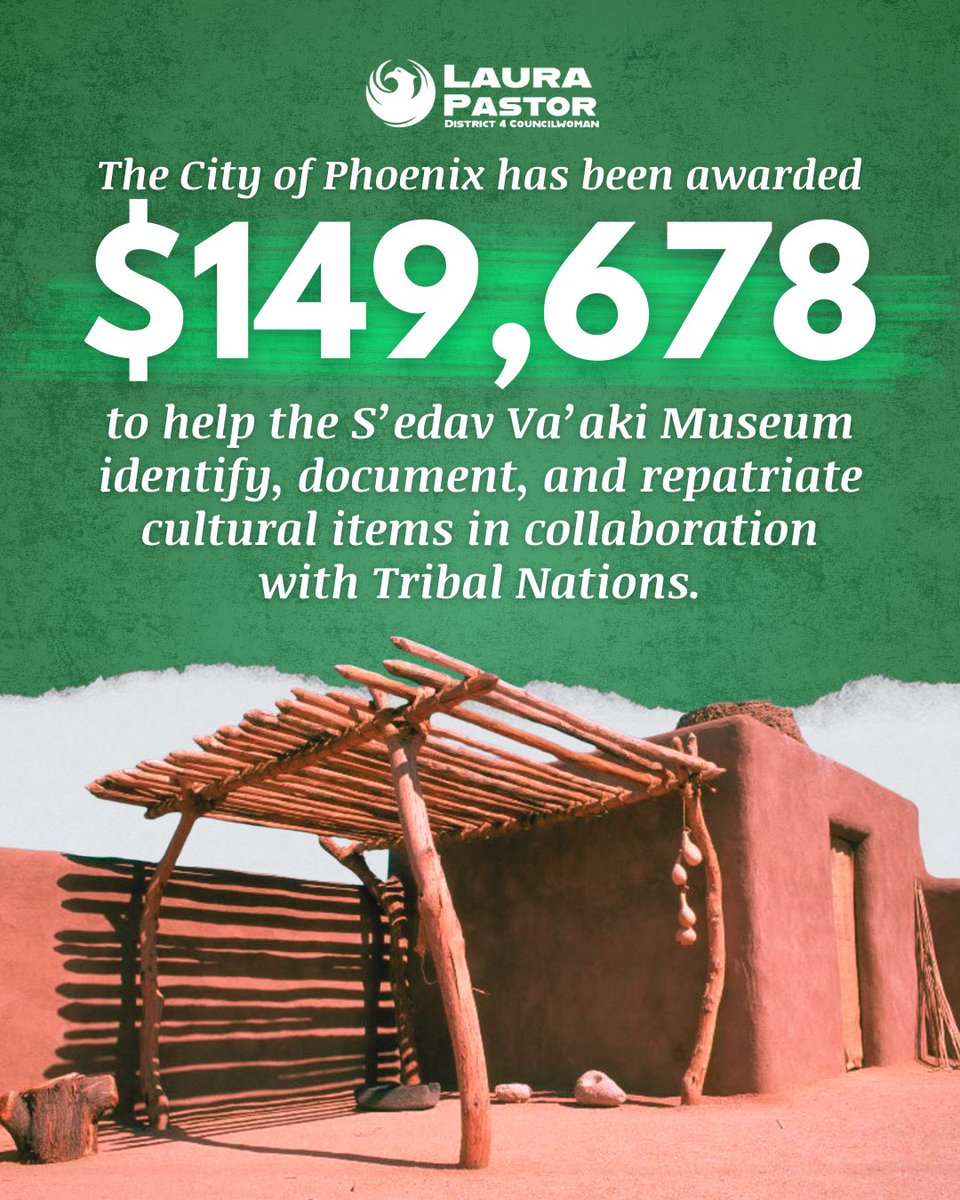 Phoenix has received $149,678 from the National Park Service to support the S’edav Va’aki Museum’s work under the Native American Graves Protection and Repatriation Act (NAGPRA).

This funding will help the Museum continue its collaboration with the Gila River Indian Community