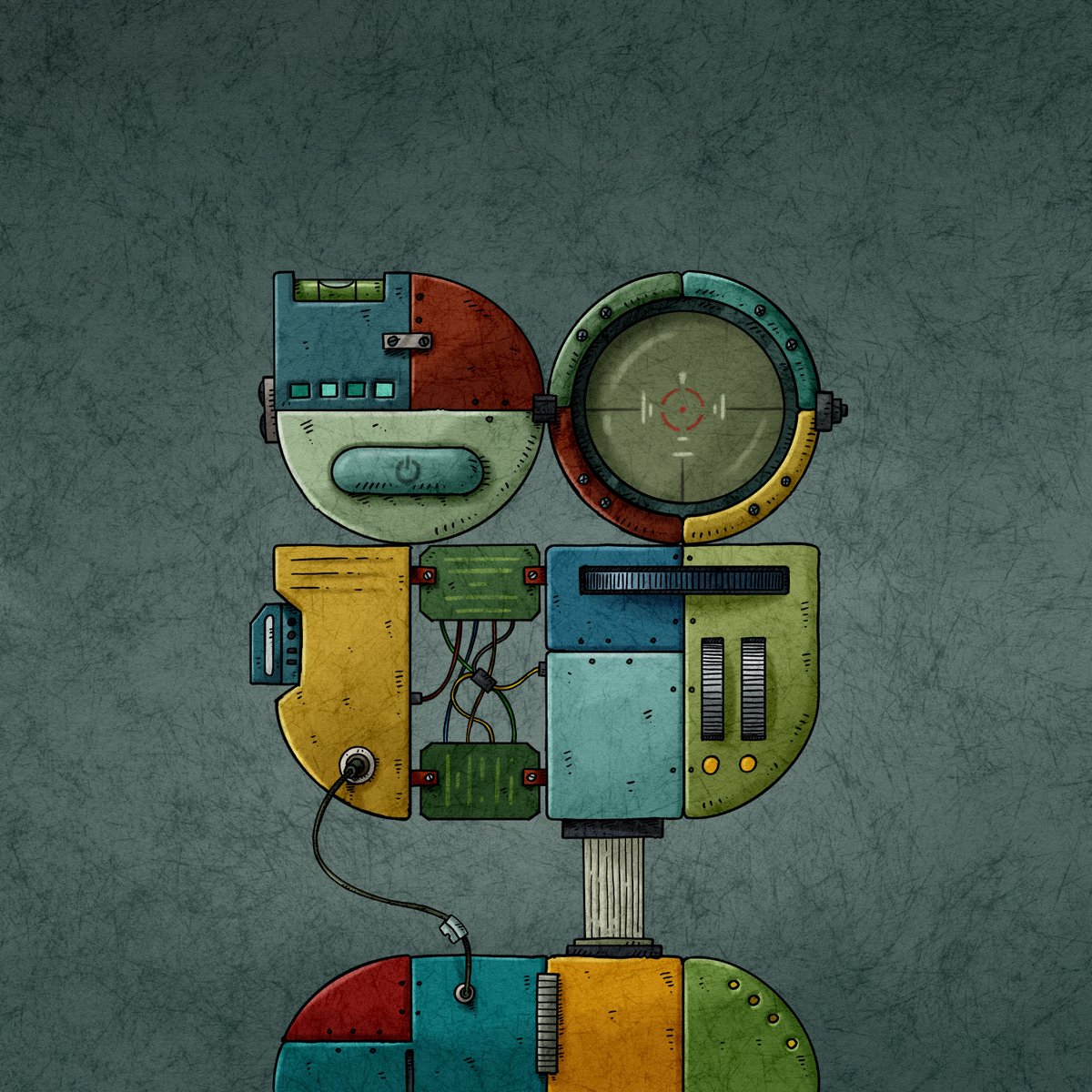 Opepen × mechanical nostalgia = Polychroma  from my Opepen set - Retropepen