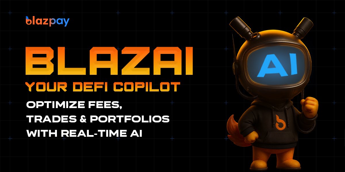 GoldSmart4e's tweet photo. 1/2
DeFi gets smarter when your tools can think for you.
BlazAI turns raw blockchain data into real-time decisions—optimizing gas, improving swap routes, and keeping your portfolio one step ahead. ⚡
@blazpaylabs
#BlazAI #AITrading #Blazpay #DeFi https://t.co/5QZnZSlbbu