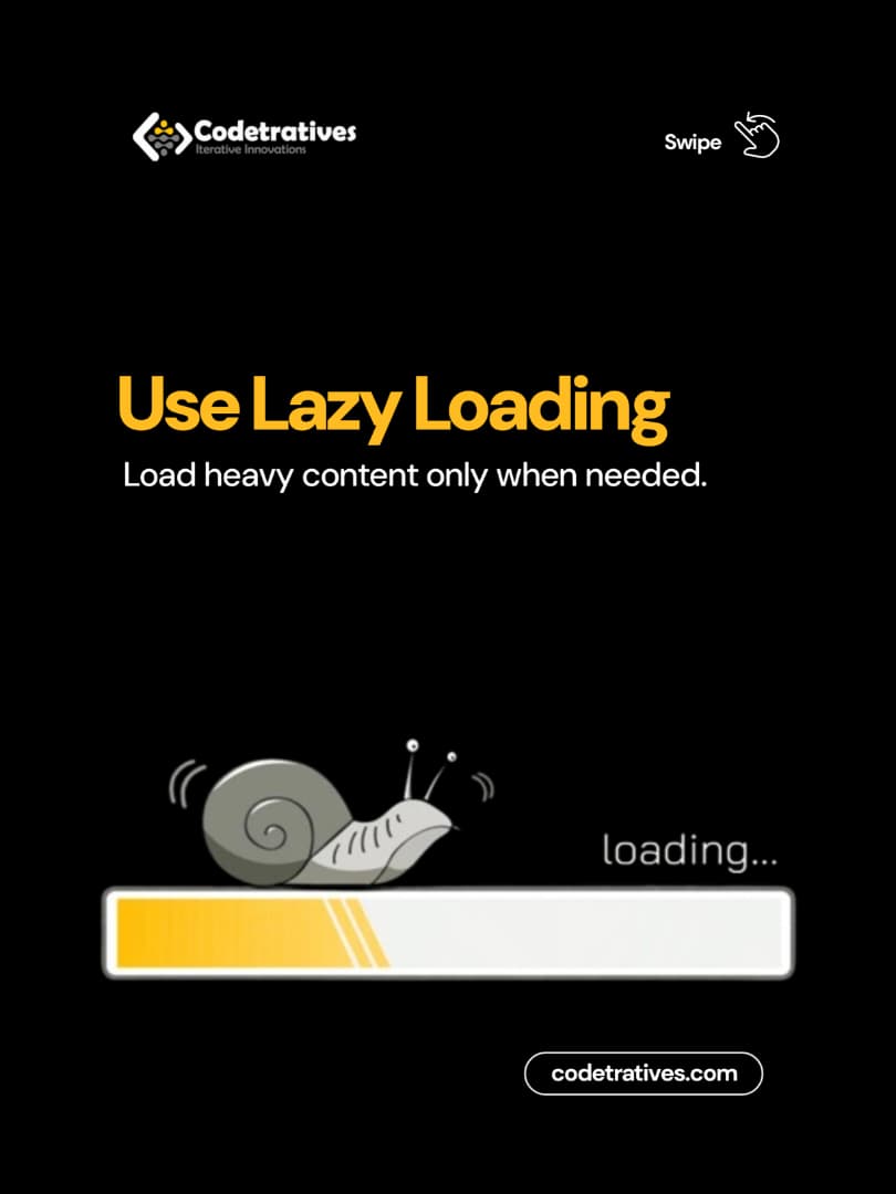 codetratives's tweet image. #TechTipTuesday
 A slow app doesn’t just frustrate users, it silently kills your retention.
#Codetrative #AppPerformance #DevTips #HowWeBuild #IterateBetter