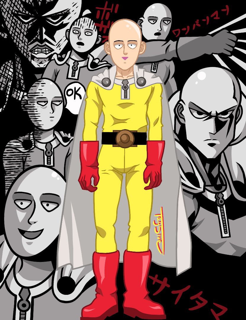 Tay5iveLive's tweet photo. ONE PUUUUUUUNCH!!! 👊🏽 
#OnePunchMan #Saitama #Anime #DigitalArt #Artist https://t.co/7IWU0LsivR