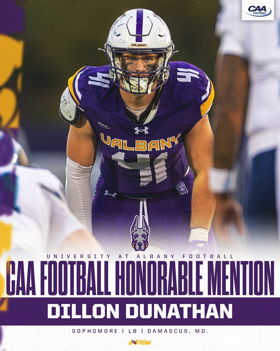 Linebacker <a href="/Dillon_Dunathan/">Dillon Dunathan</a> has been named CAA Football Honorable Mention 👏

#UAUKNOW