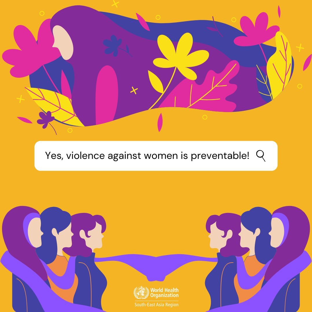 Yes, #violence against women is preventable❗️

The second edition of RESPECT Women highlights proven, evidence-based strategies to prevent violence. 

These include:
🔸 Strengthening Relationship skills
🔸 Empowering women and girls
🔸 Ensuring Services
🔸 Creating Enabling