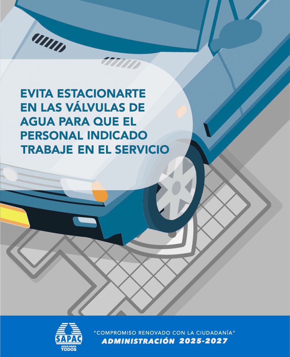 SapacCuernavaca's tweet image. 🚫🚘Evita estacionarte sobre las válvulas de agua💦 para que personal del #SAPAC realice los trabajos necesarios para dotar de agua a #Cuernavaca.