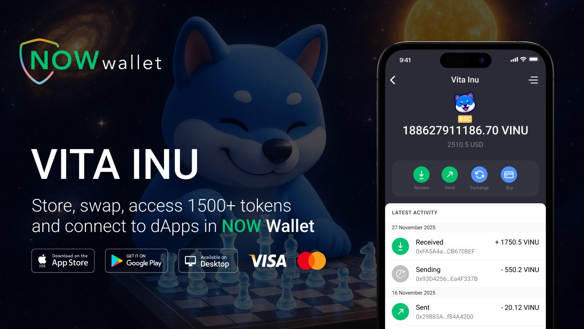 NOW_Wallet's tweet image. You can’t scroll, swipe, or hop on BSC without bumping into $VINU!

From memes to utility, @VitaInuCoin has been quietly taking over since 2021 — and the community is only growing.

$VINU is everywhere. Be part of it in NOW Wallet:
🔗 walletnow.app.link/Xdownload