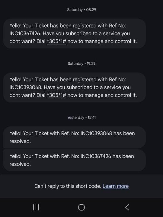 iampeterbassey's tweet photo. Hi @MTNNG my FibreX has been down since Saturday. I’ve called your customer service countless times with ZERO resolution. All I keep getting is “ticket raised” followed by a message saying the issue has been resolved when nothing has been fixed. @ConsumersNCC @NgComCommission https://t.co/gya68zyiIg