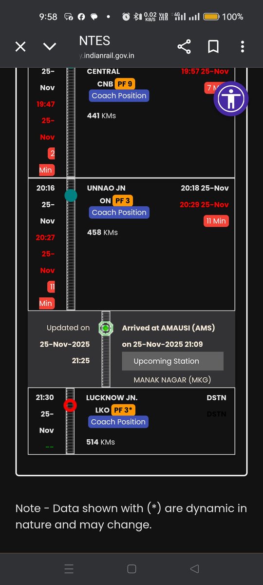 khirwar1's tweet photo. Train 12420 gomati express delhi to lucknow 25 nov 2025 pichhle kafi samay se outer par khadi huyi hai, is vyavastha mai kab sudhar ayega?
@RailMinIndia 
@IRCTCofficial 
@RailwaySeva 
@Central_Railway https://t.co/M9sCKhjfww