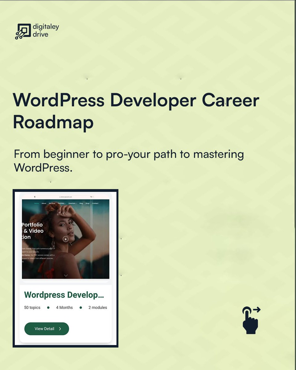 Digitaleydrive's tweet image. Unlock the key benefits of becoming a professional WordPress developer with this clear, beginner-friendly roadmap.

 #wordpressroadmap #wordpressbenefits #learnwordpress #webdevelopmentforbeginners #codingSkills  #wordpressdesign #seoforwordpress #techcareergrowth #digitaleydrive
